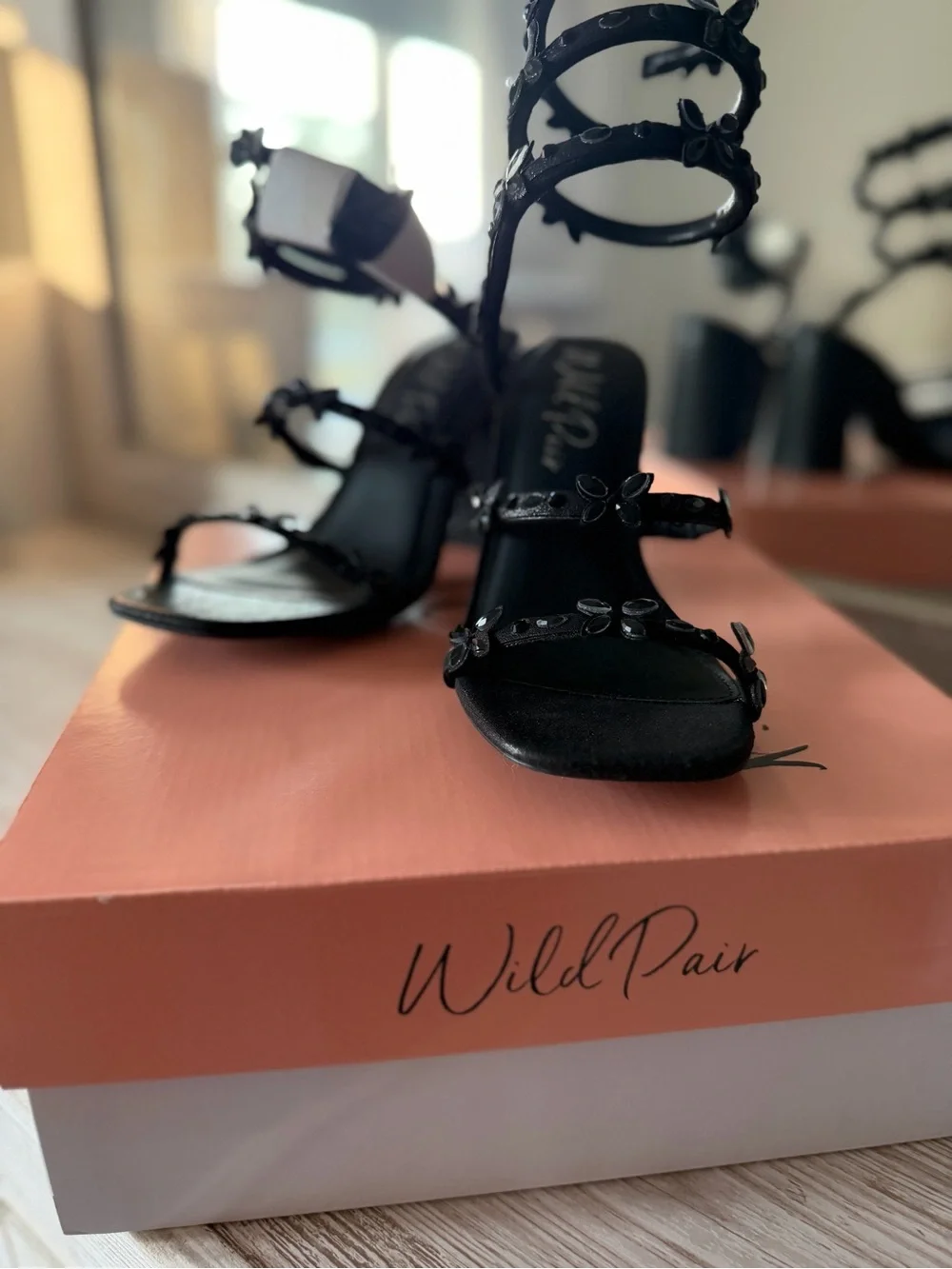 Block Heel Sandals / Black / 5.5